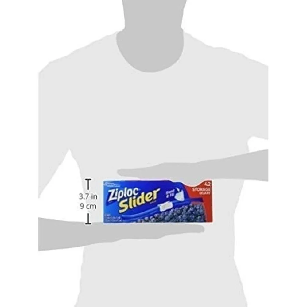Ziploc Slider Storage Bag, Quart Value Pack, 42 Count (Pack of 3)